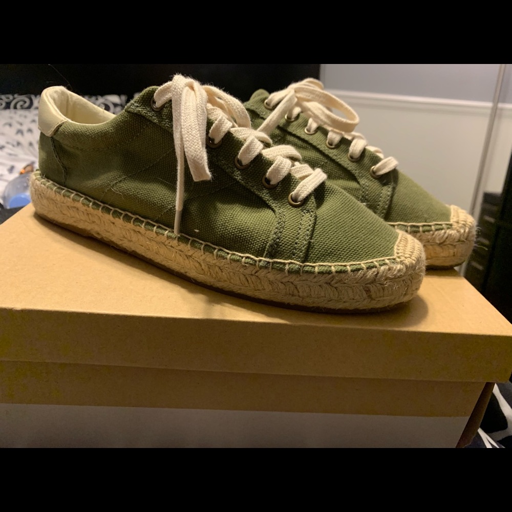 Army green lace up espadrille
